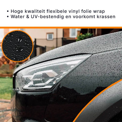 Zwart Glanzend Vinyl Wrap Folie 150×30 cm – Zelfklevende Car Film Sticker voor Spiegels Carrosserie en Onderdelen - VCTparts.nl