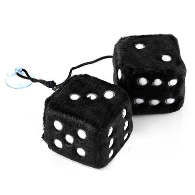 Zwarte Binnenspiegel Hanger Dobbelstenen Dobbelsteentjes Spiegel zwart