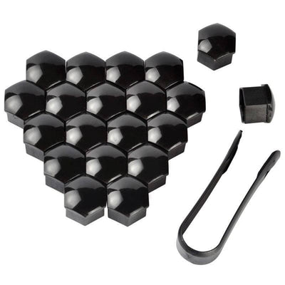 Bouettes de roue de roue noire Bassons de protection des bouchons de protection 20 pièces - 19 mm (ensemble)